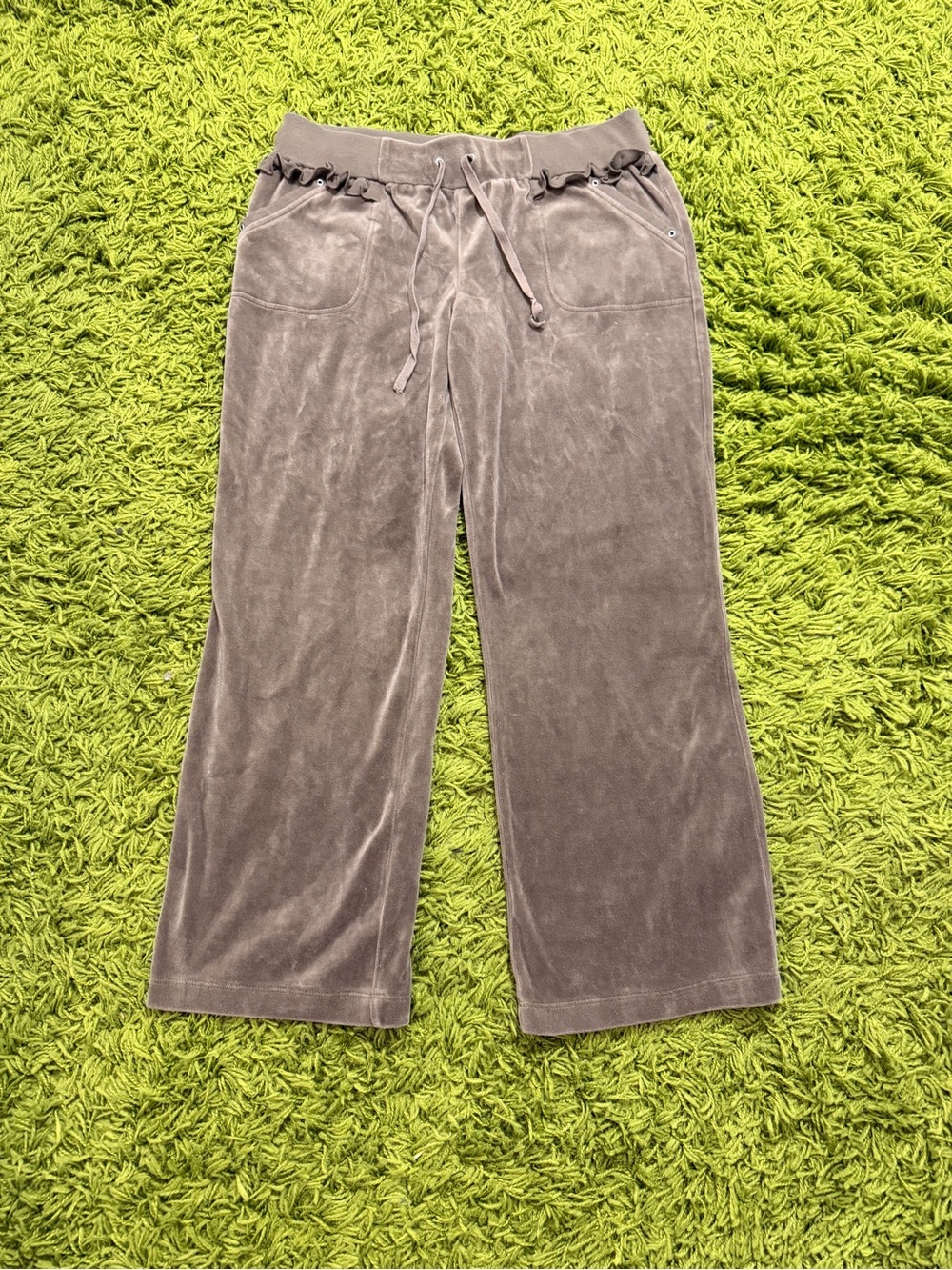 Wide-Leg Velour Lounge Pants - Taupe